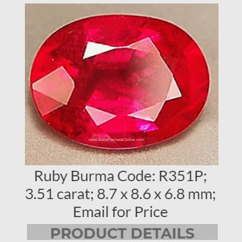 Loose Ruby Oval Cut 2.45 - 5.40 carat